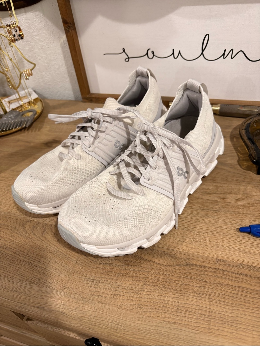On Cloud Athletic Running Shoes — Women's White